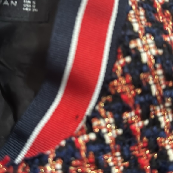 Zara Woman Tweed Pearl Button Jacket with Red and Blue Accents‎ - Picture 15 of 15